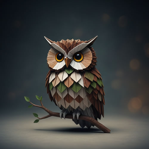 Image of an origami Wise Owl